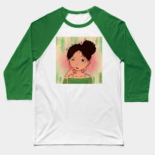 Confused / Thinking Mixed Girl Baseball T-Shirt